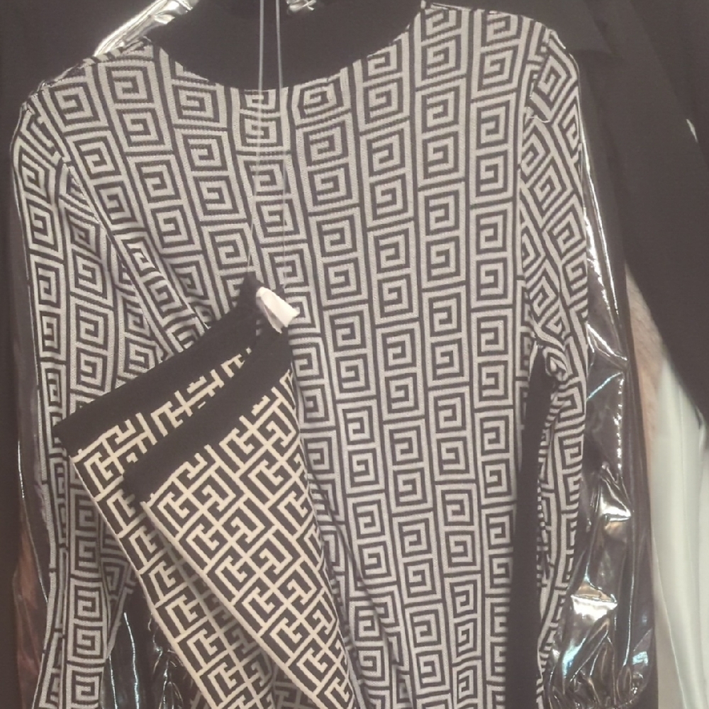 Madden Girl Black and White Geometric Dress